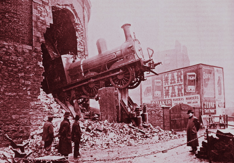Train Crash, 1900, Harcourt St., Dublin, Ireland